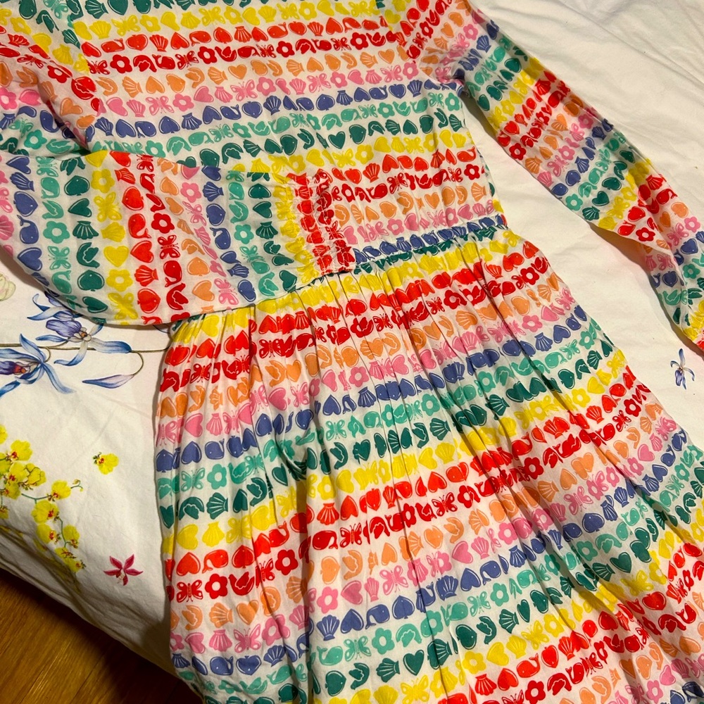 Mini Boden Long Sleeve Dress - Rainbow